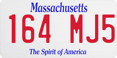 MA license plate 164MJ5
