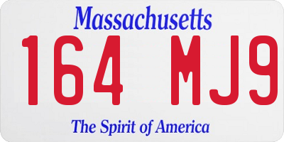 MA license plate 164MJ9