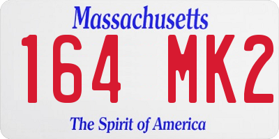 MA license plate 164MK2