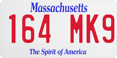 MA license plate 164MK9