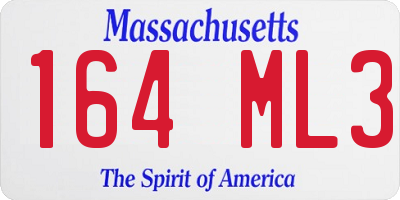 MA license plate 164ML3