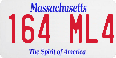 MA license plate 164ML4