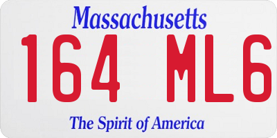 MA license plate 164ML6