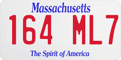MA license plate 164ML7