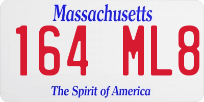 MA license plate 164ML8