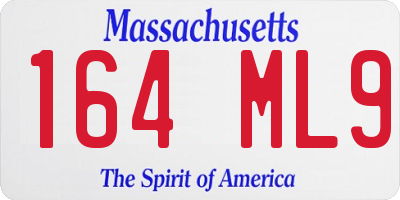 MA license plate 164ML9