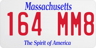 MA license plate 164MM8