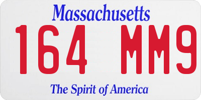 MA license plate 164MM9