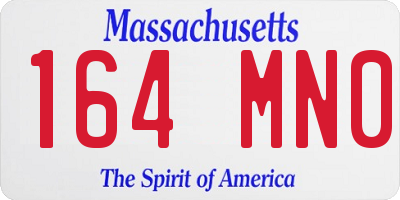 MA license plate 164MN0