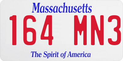 MA license plate 164MN3