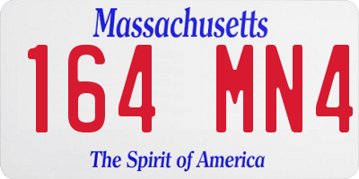 MA license plate 164MN4