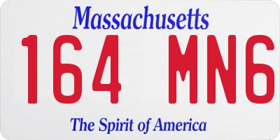 MA license plate 164MN6