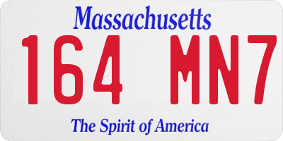 MA license plate 164MN7