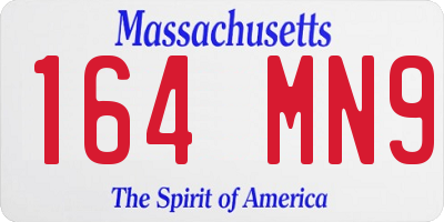 MA license plate 164MN9