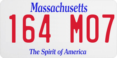 MA license plate 164MO7