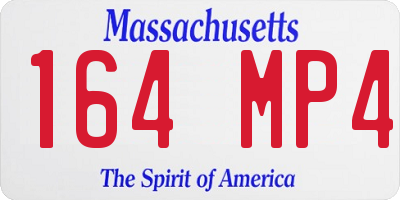 MA license plate 164MP4