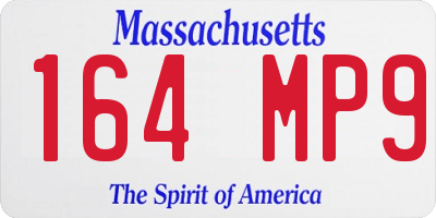 MA license plate 164MP9