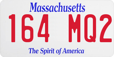 MA license plate 164MQ2