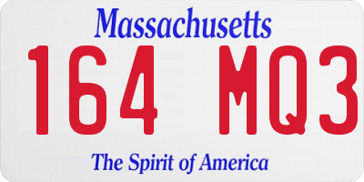 MA license plate 164MQ3