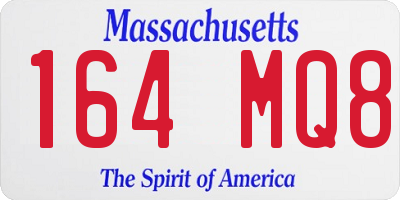 MA license plate 164MQ8