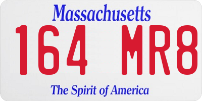 MA license plate 164MR8