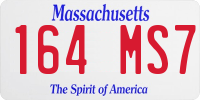 MA license plate 164MS7