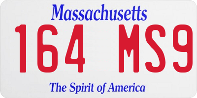 MA license plate 164MS9