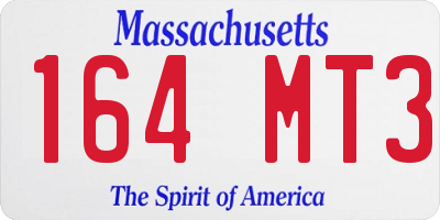 MA license plate 164MT3