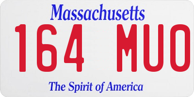 MA license plate 164MU0