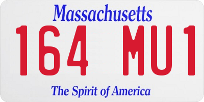 MA license plate 164MU1