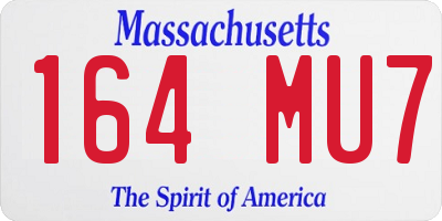 MA license plate 164MU7