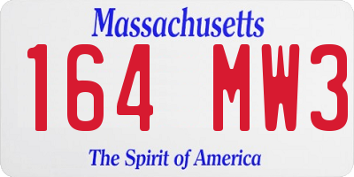 MA license plate 164MW3