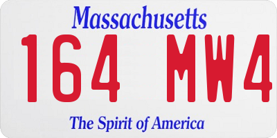 MA license plate 164MW4