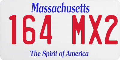 MA license plate 164MX2