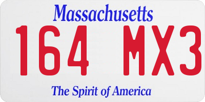MA license plate 164MX3