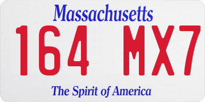 MA license plate 164MX7