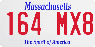 MA license plate 164MX8