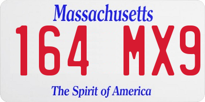 MA license plate 164MX9