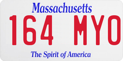 MA license plate 164MY0
