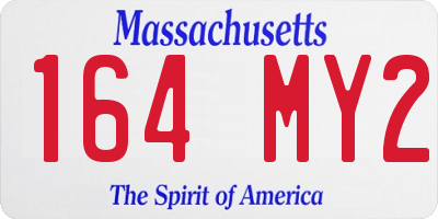 MA license plate 164MY2