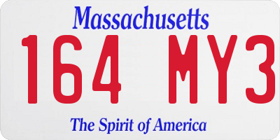 MA license plate 164MY3