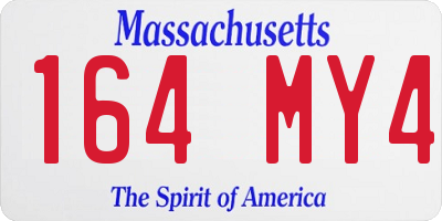 MA license plate 164MY4
