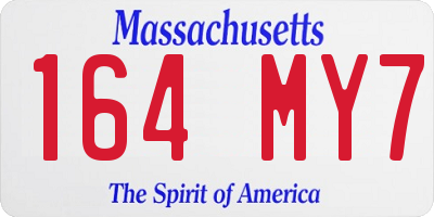 MA license plate 164MY7