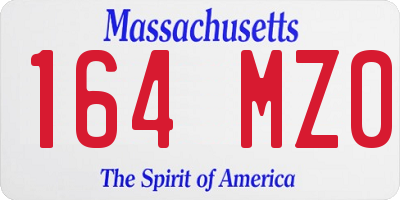 MA license plate 164MZ0