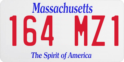 MA license plate 164MZ1