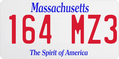 MA license plate 164MZ3