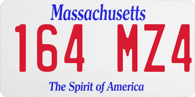 MA license plate 164MZ4
