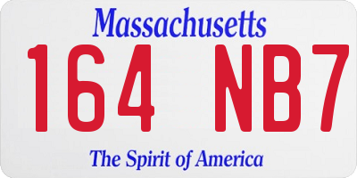MA license plate 164NB7
