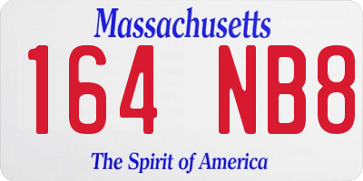MA license plate 164NB8