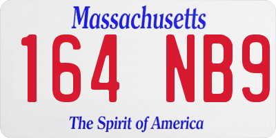 MA license plate 164NB9